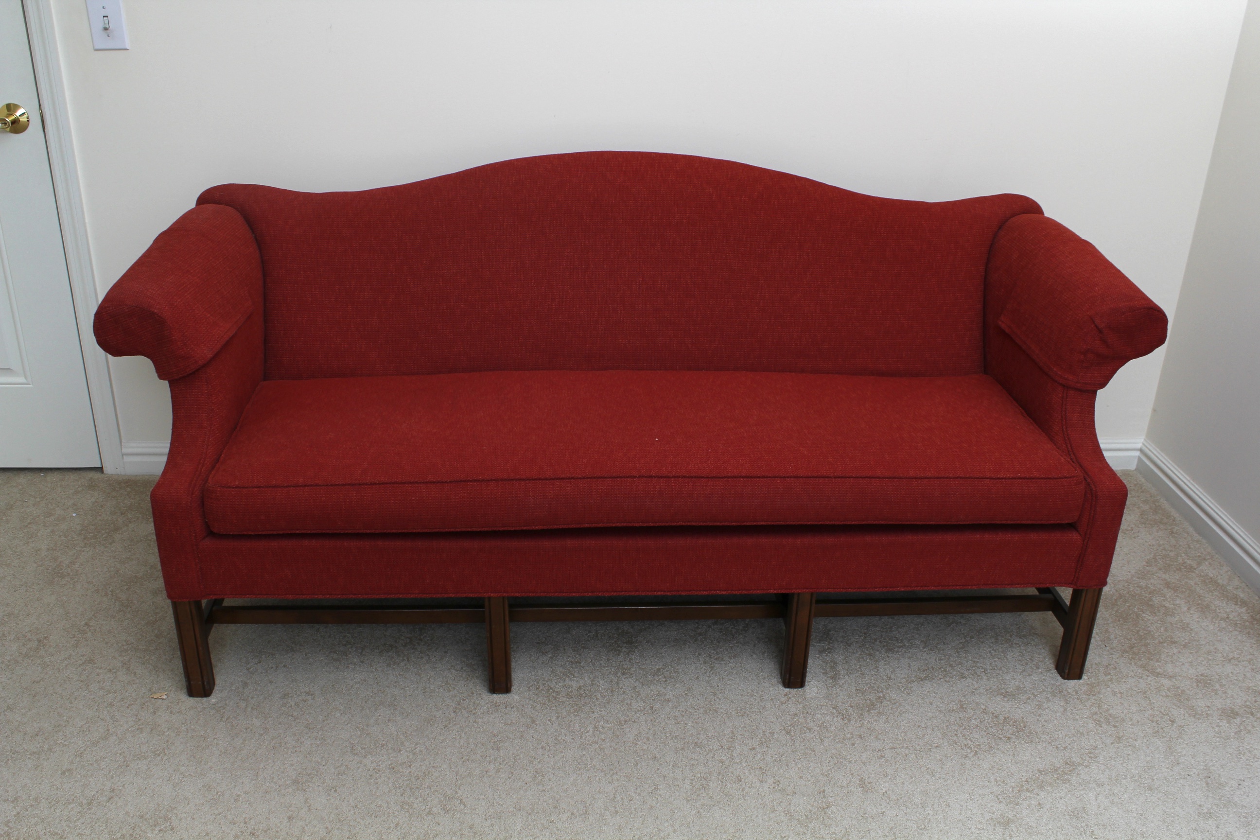 Red Camelback Sofa