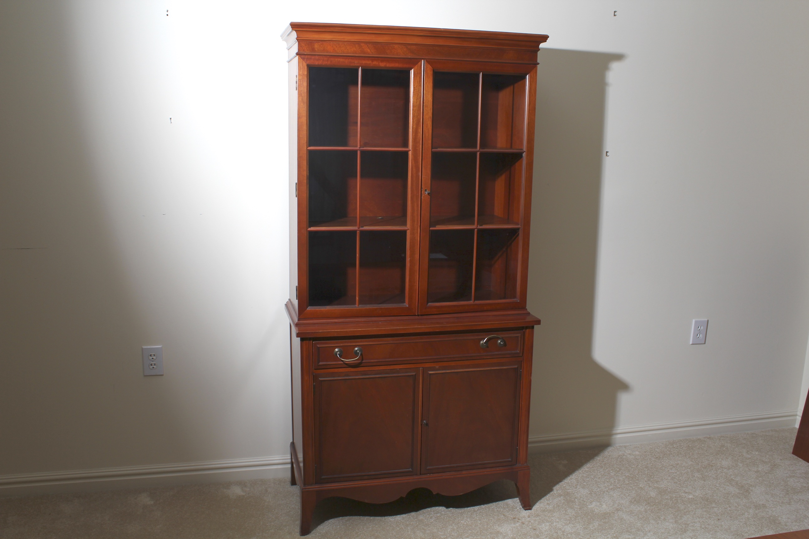 Hepplewhite Style Mahogany China Cabinet