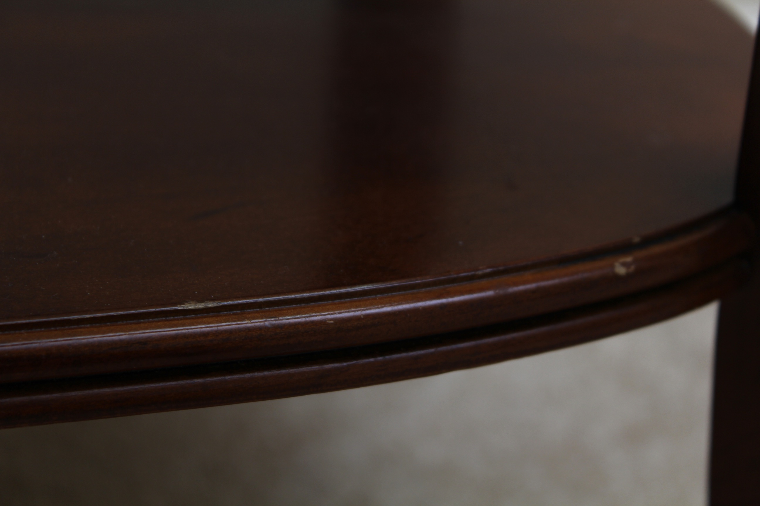 CTH Sherrill Occasional Glass Top Dark Wood Side Table