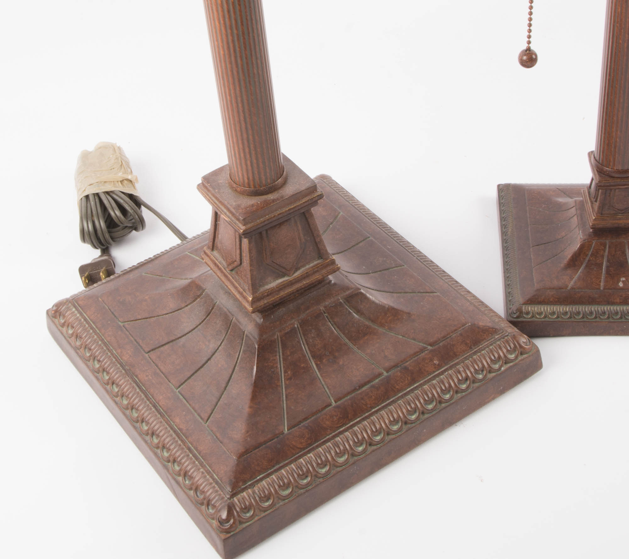 Pair of Coordinating Floor and Desk Lamps