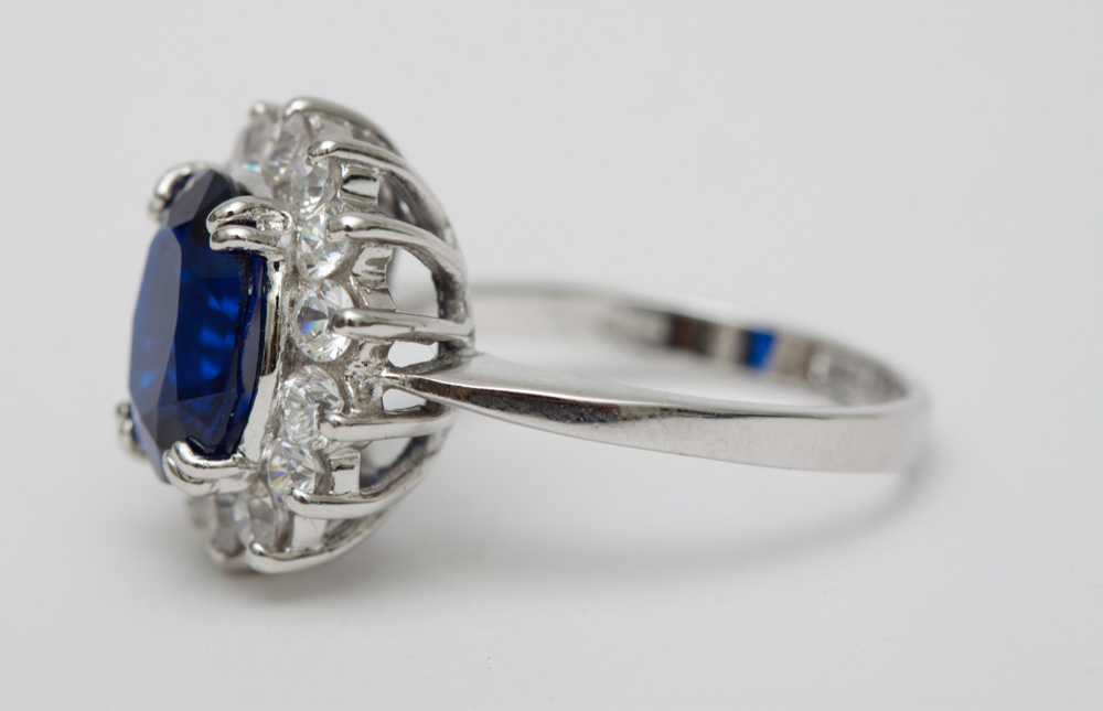 Sterling Silver Danbury Mint Princess Diana Ring