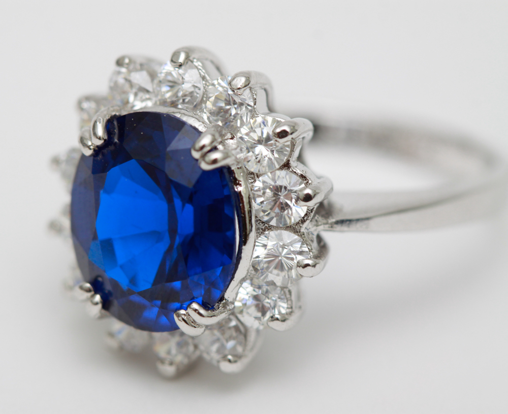 Sterling Silver Danbury Mint Princess Diana Ring