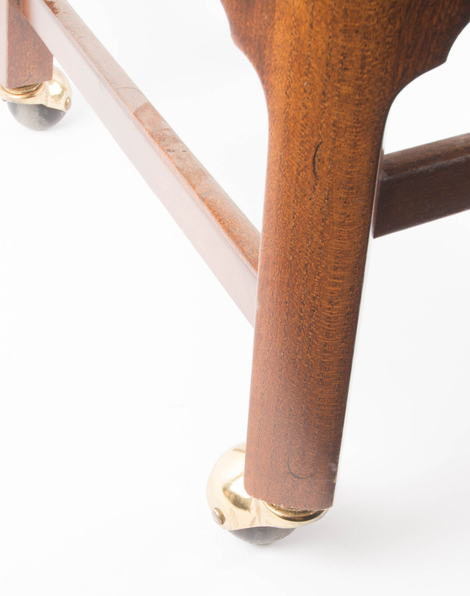 Pair of Floral Upholstered Rolling Desk Chairs