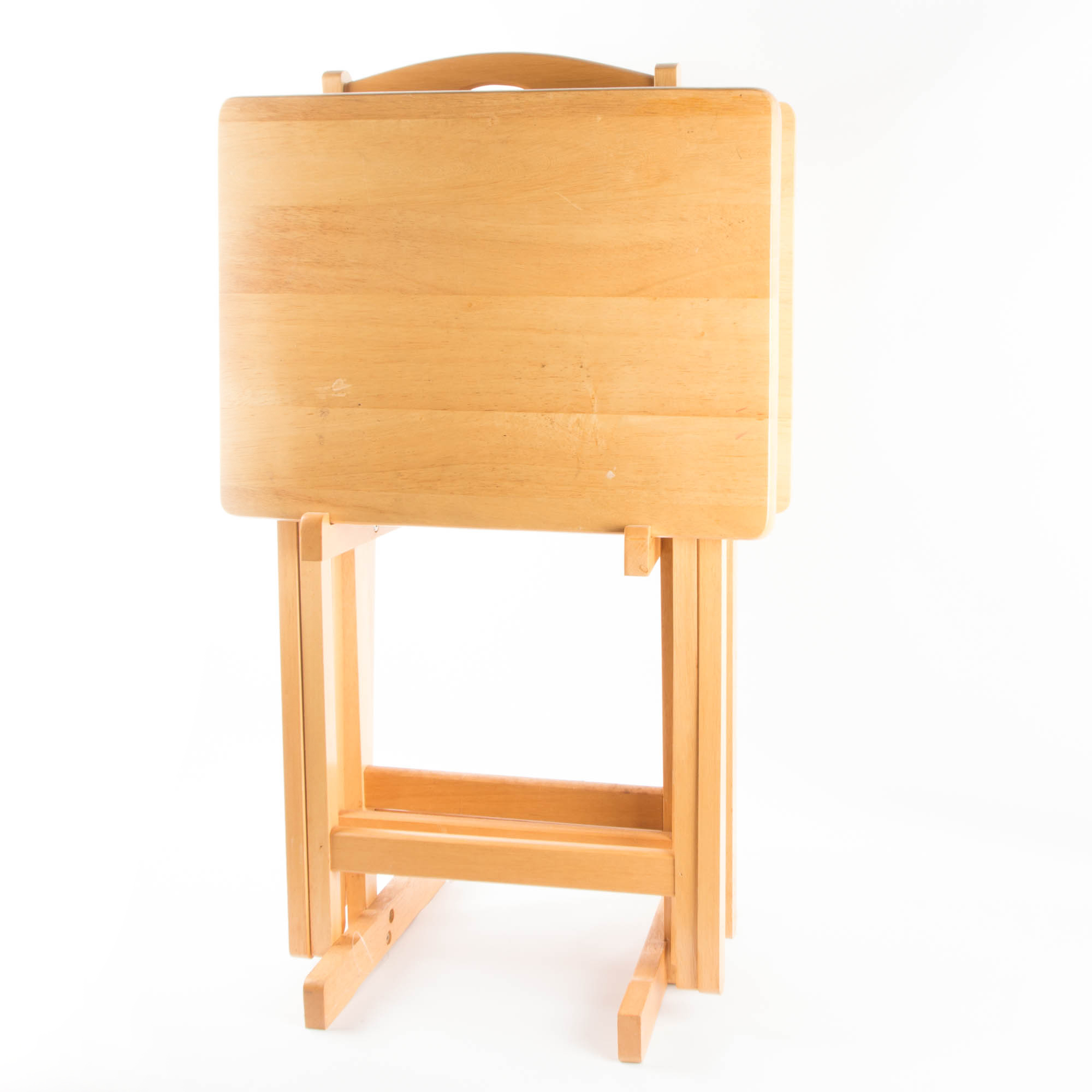 Set of 4 Pine TV Trays