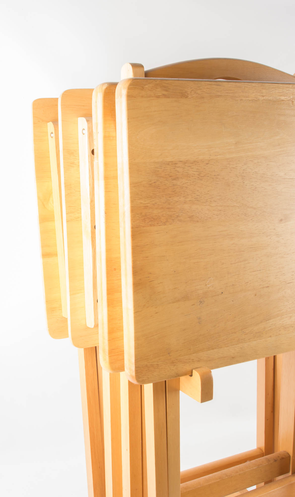 Set of 4 Pine TV Trays