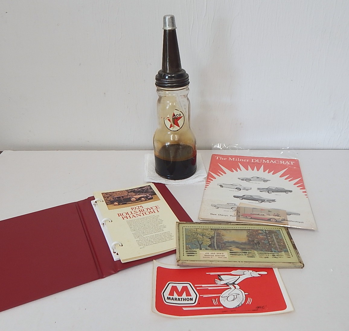 Texaco Glass Oil Bottle, Motor Accessories