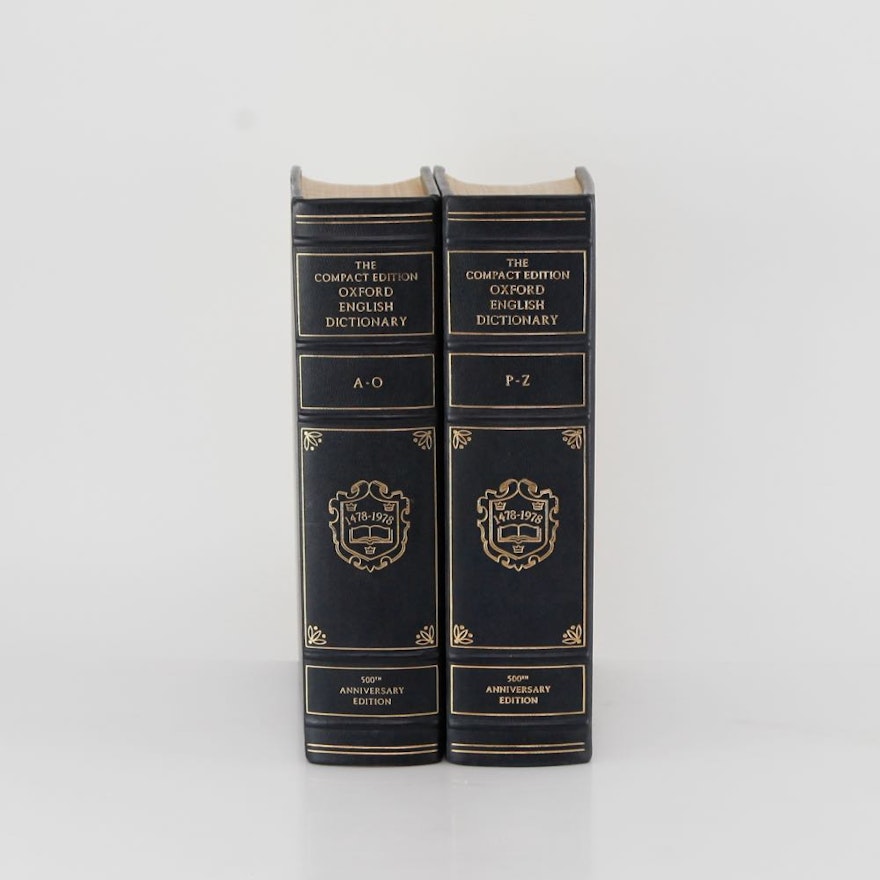 Pair of "The Compact Edition Oxford English Dictionary" 500th Anniversary