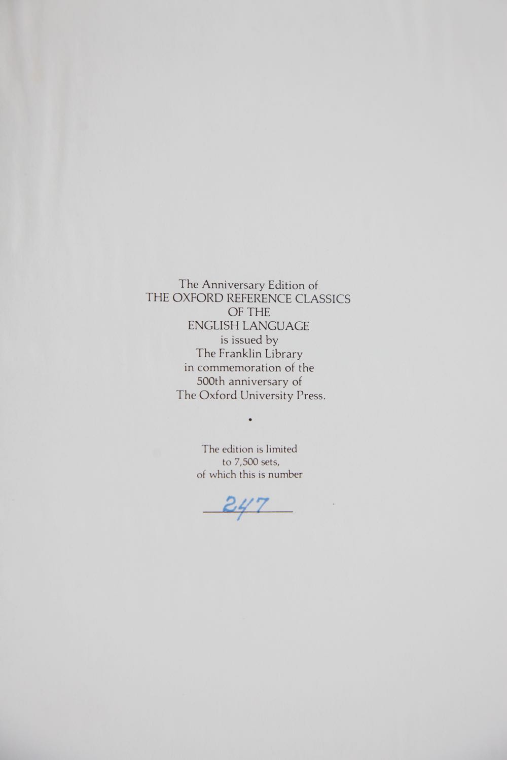 Pair of "The Compact Edition Oxford English Dictionary" 500th Anniversary