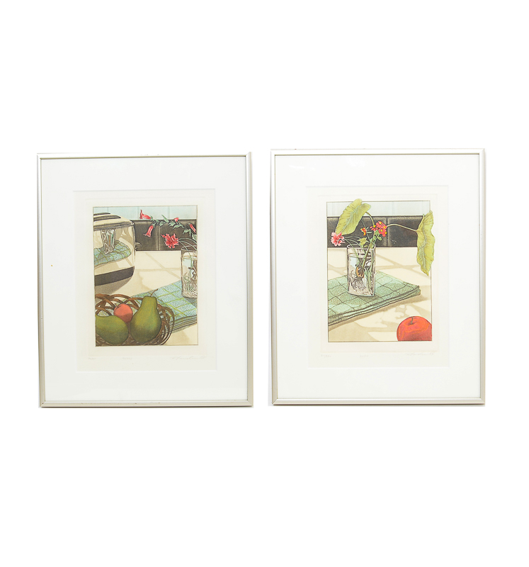 Pair of Original Signed Etchings