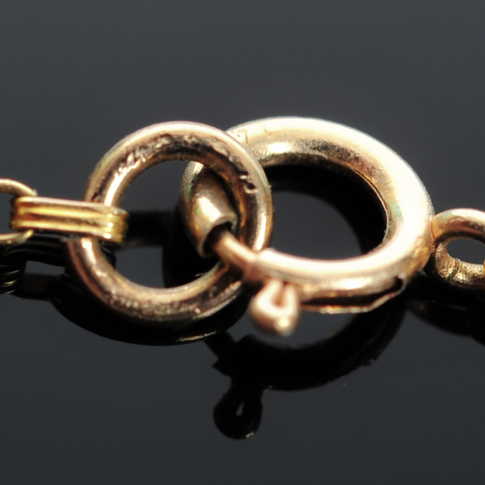 14K Yellow Gold Synthetic Spinel Pendant and Chain