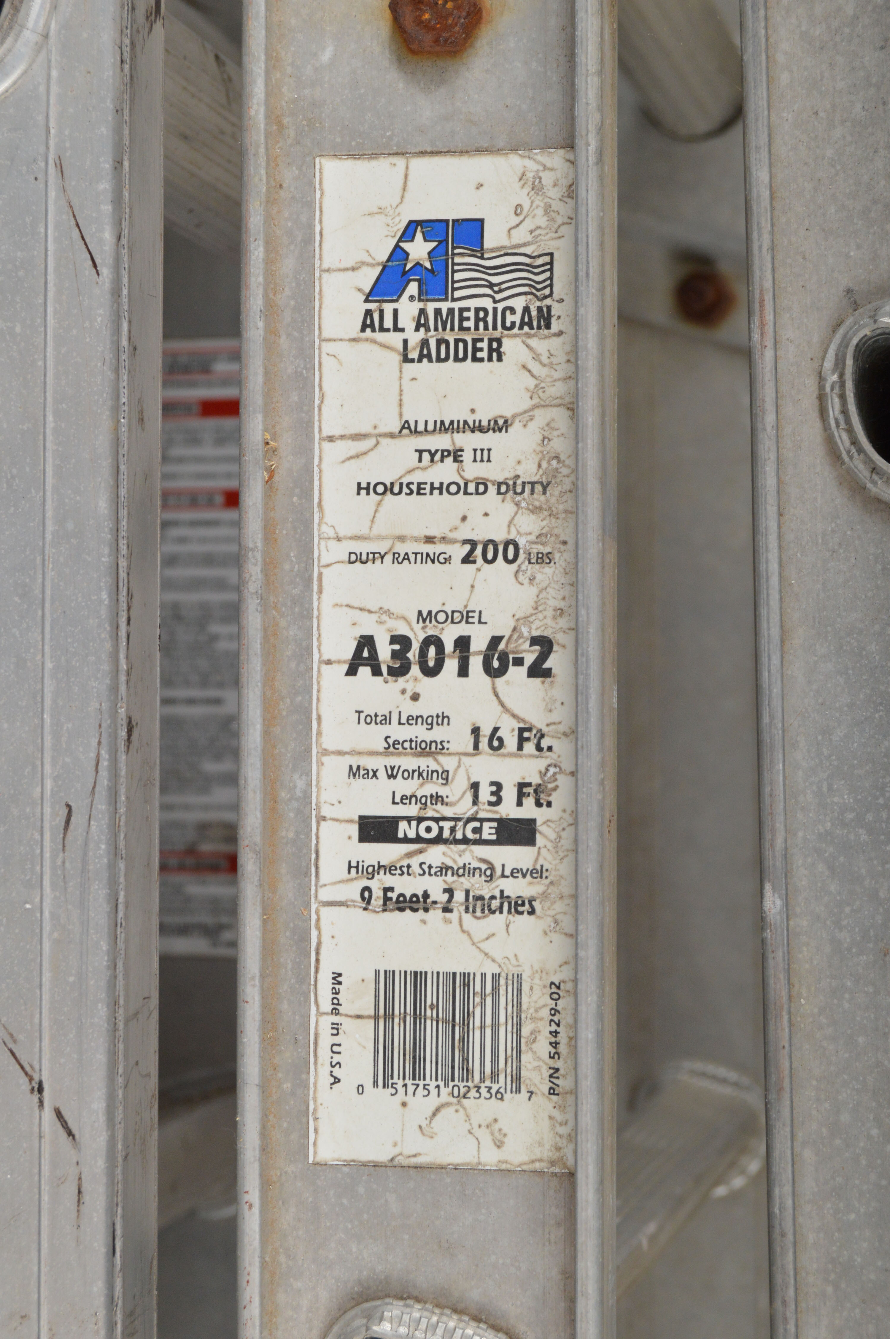 16' Aluminum All American Ladder