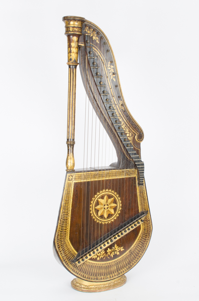 Antique Dital Harp and Case