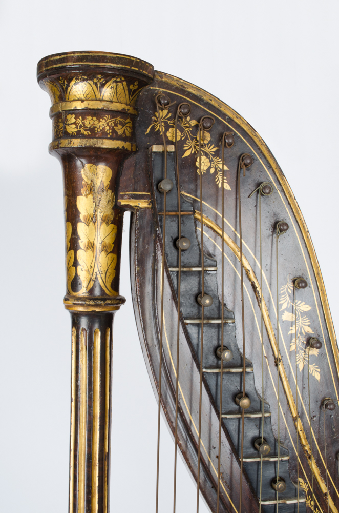 Antique Dital Harp and Case