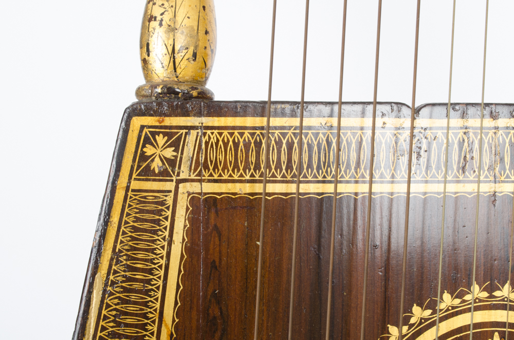 Antique Dital Harp and Case