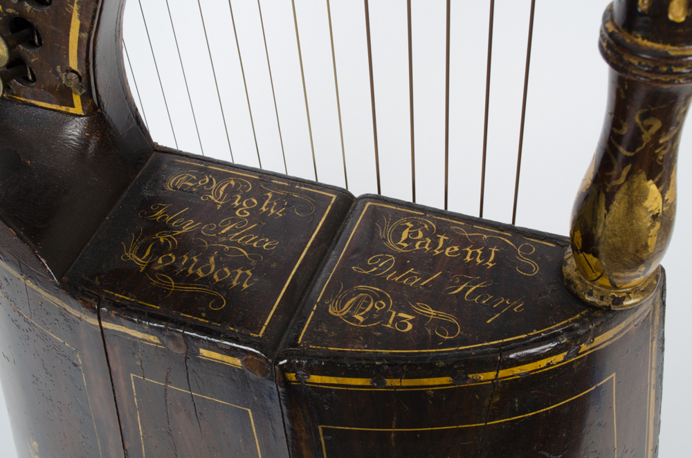 Antique Dital Harp and Case