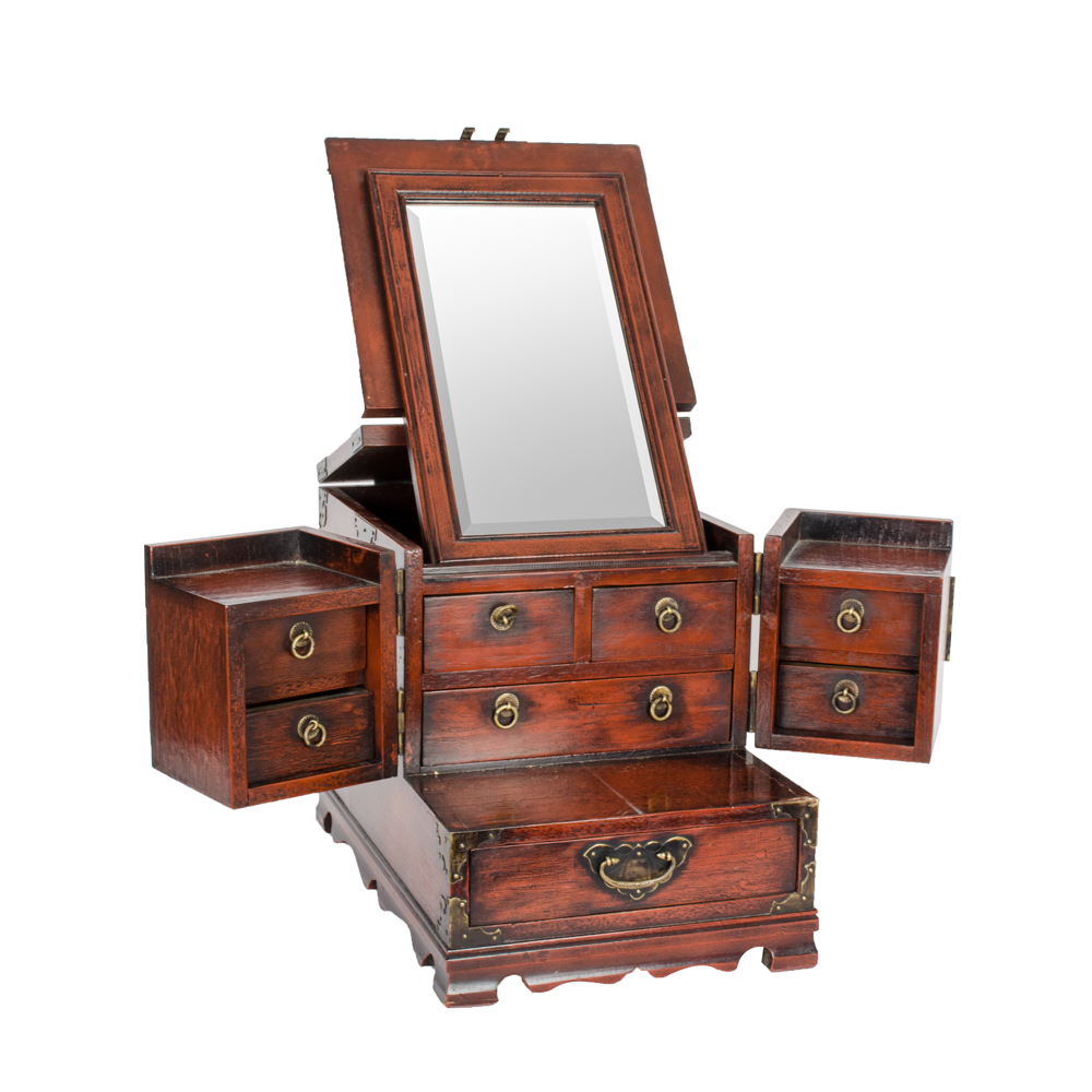 Vintage Wooden Jewelry Chest