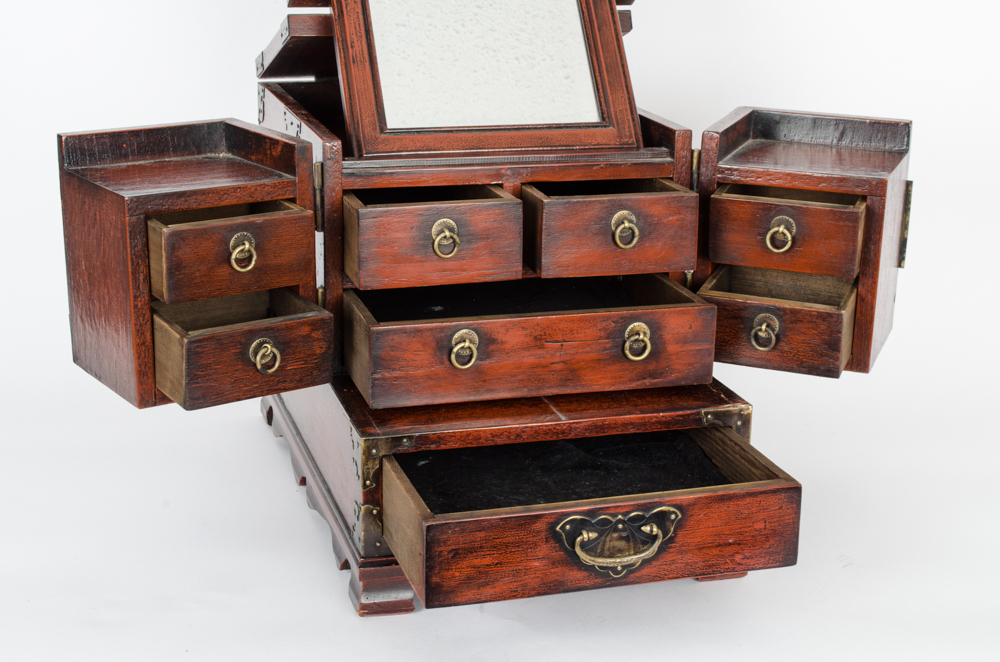 Vintage Wooden Jewelry Chest