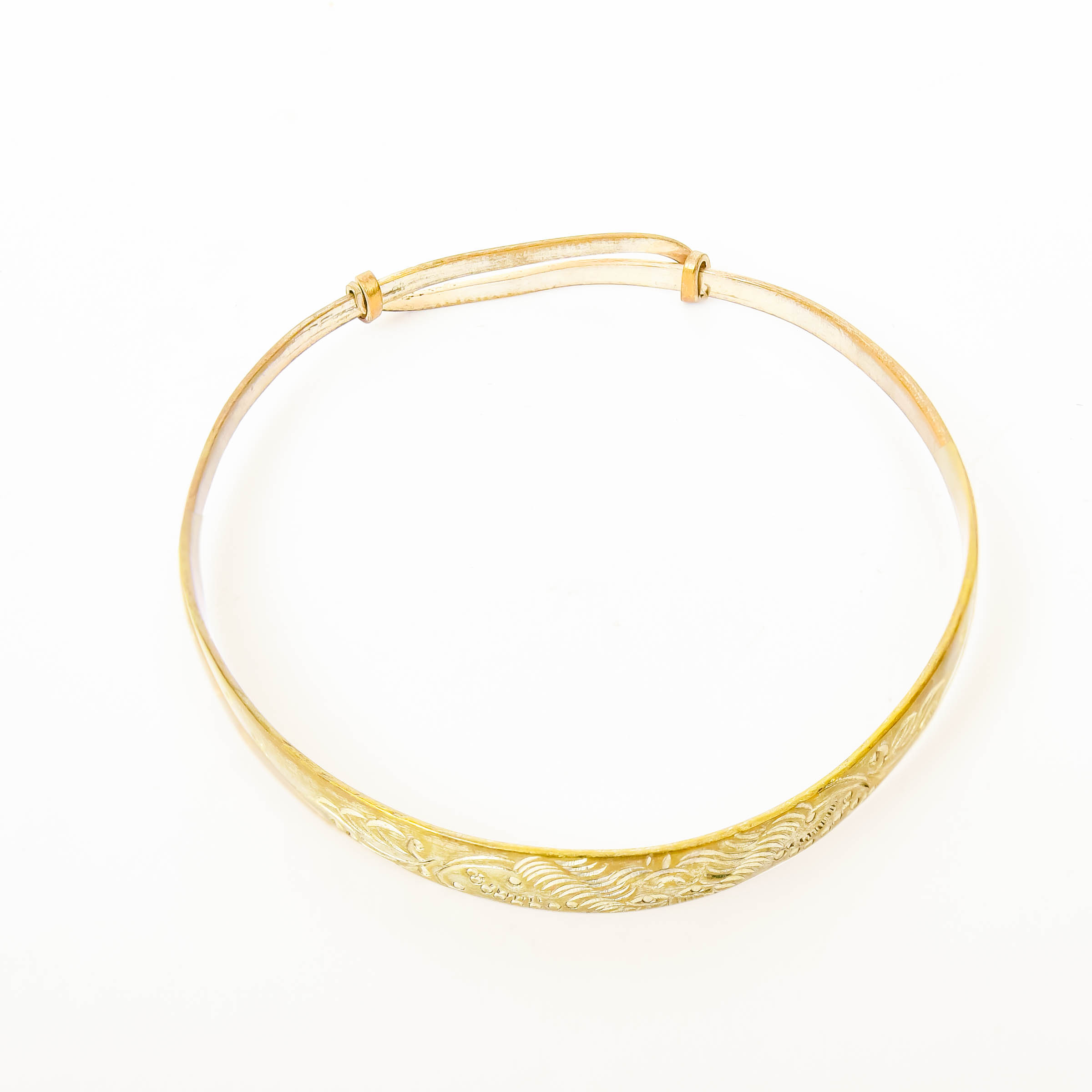 Adjustable Sterling Bangle with Golden Finish