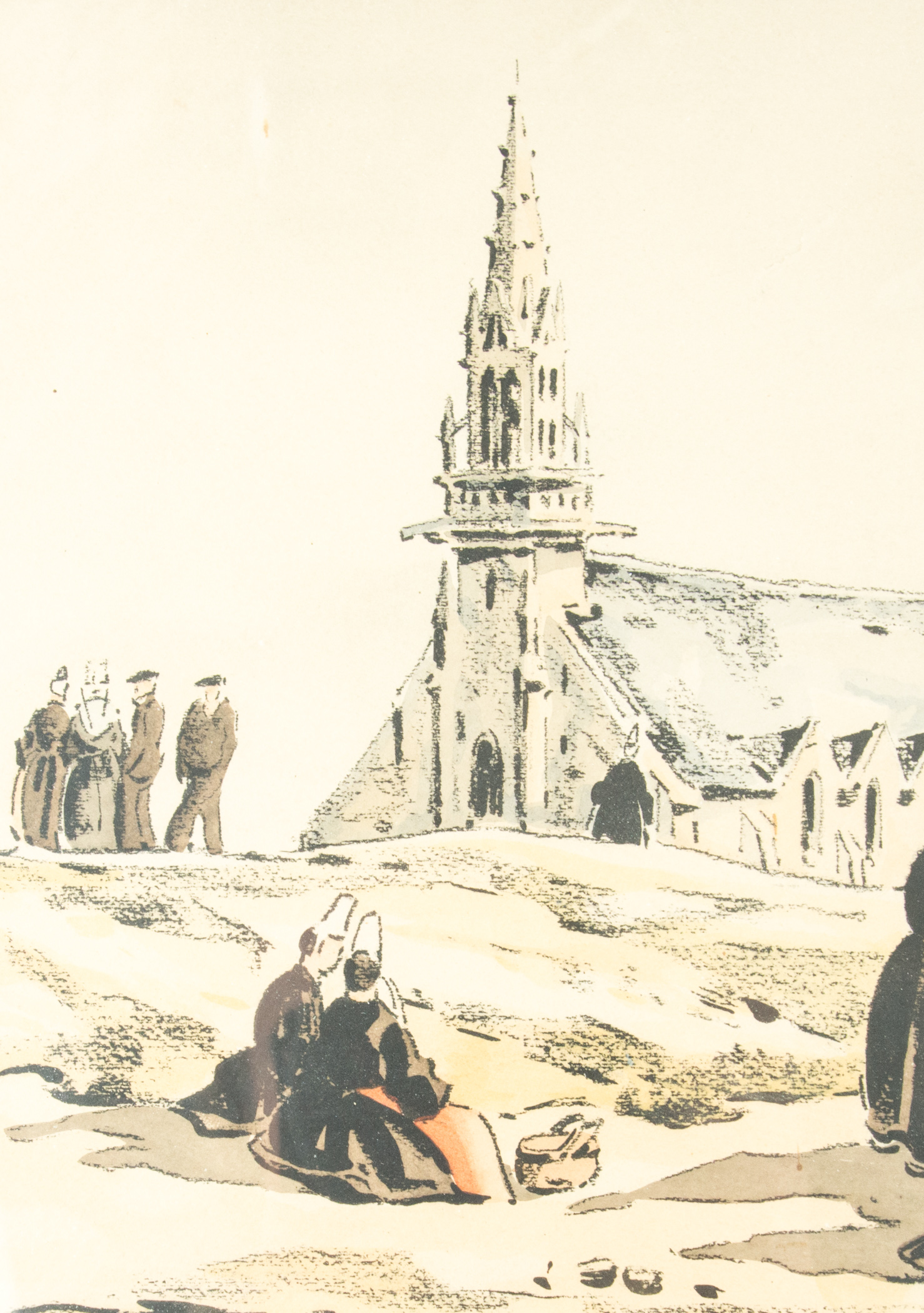 Vintage Print Depicting a Church