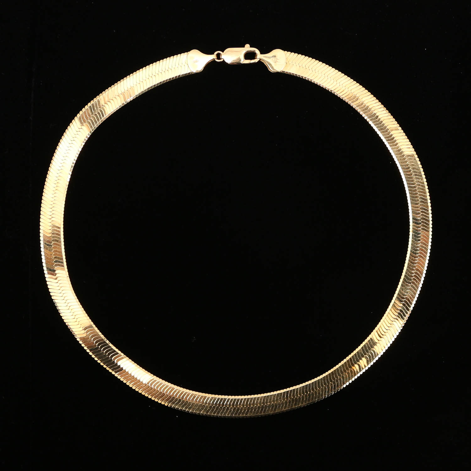 18K Yellow Gold Herringbone Necklace