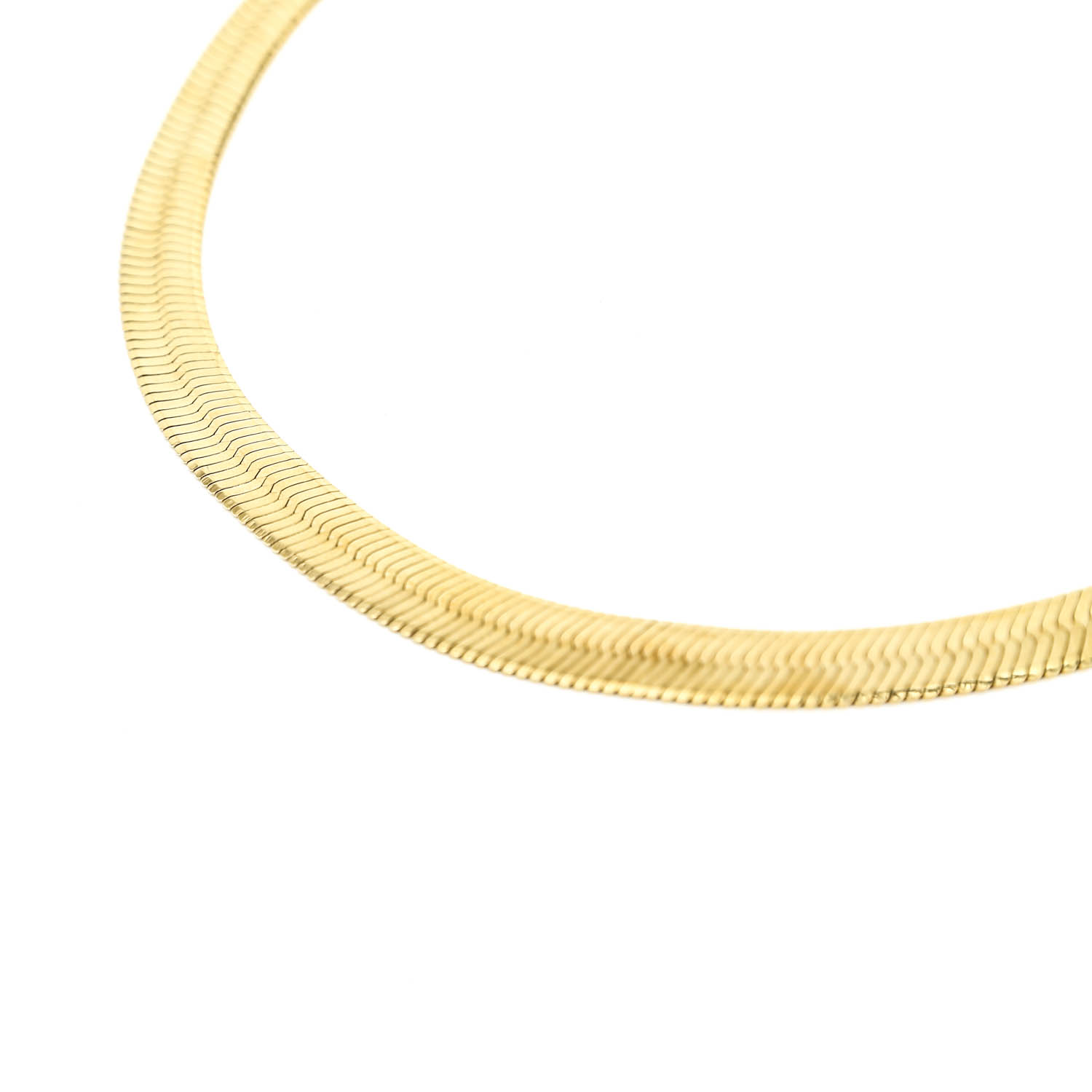 18K Yellow Gold Herringbone Necklace