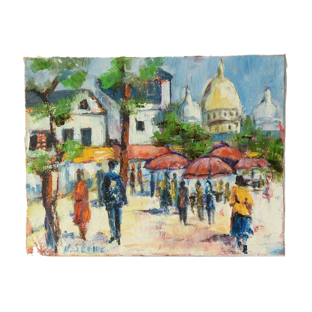 Nicole Sébille Oil on Canvas Painting "Montmatre"