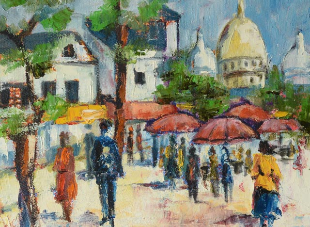 Nicole Sébille Oil on Canvas Painting "Montmatre"