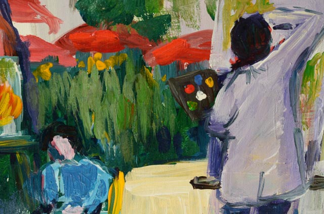 Nicole Sébille Oil on Canvas Painting "Le Peintre"