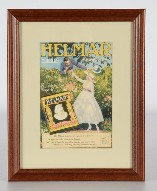 Pair of Framed Vintage Helmar Turkish Cigarette Ads