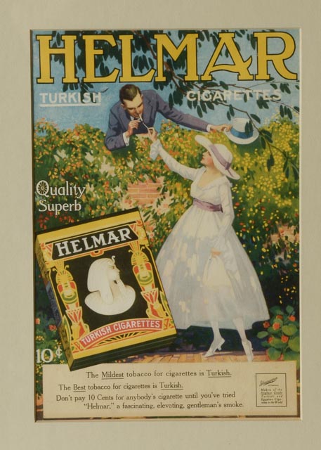 Pair of Framed Vintage Helmar Turkish Cigarette Ads