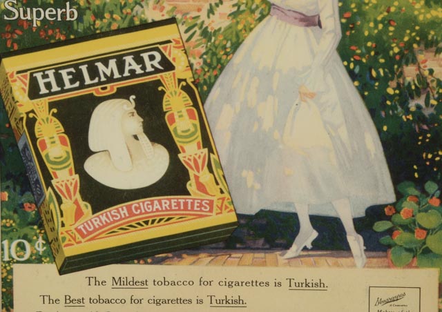Pair of Framed Vintage Helmar Turkish Cigarette Ads
