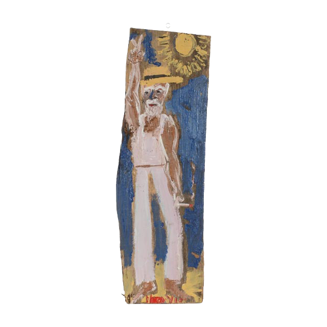 Mike Heavy Hefner Folk Painting on Wood