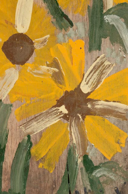 Mike Heavy Hefner Floral Folk Painting on Wood