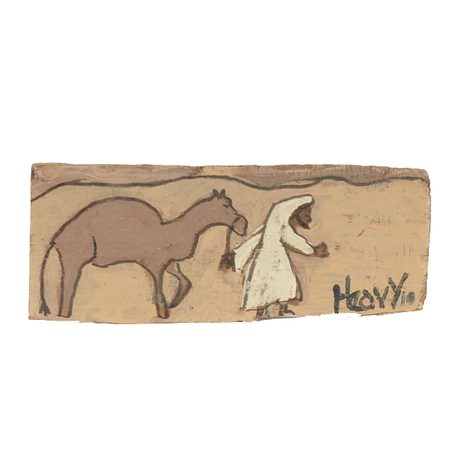 Mike Heavy Hefner Folk Painting on Wood