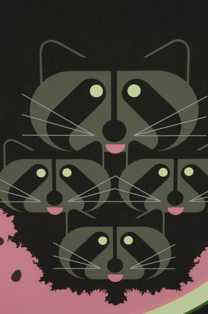 Charley Harper Signed Limited Edition Serigraph "Watermelon Moon"