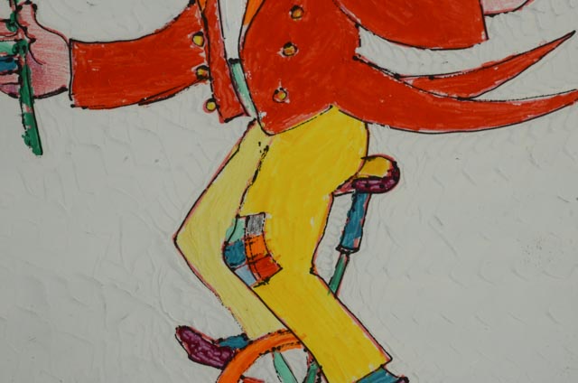 Jovan Obican Original Mixed Media on Paper of a Clown