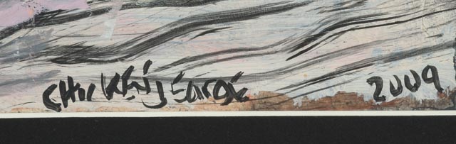 "Chicken George" Zupp Oil on Bristol Board Outsider Art