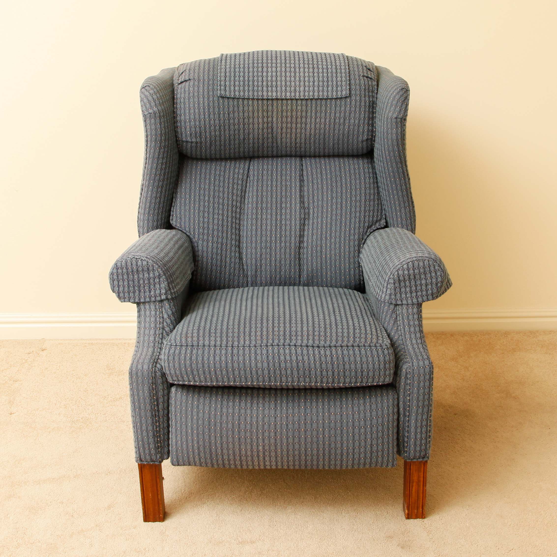 Blue Upholstered Ethan Allen Recliner