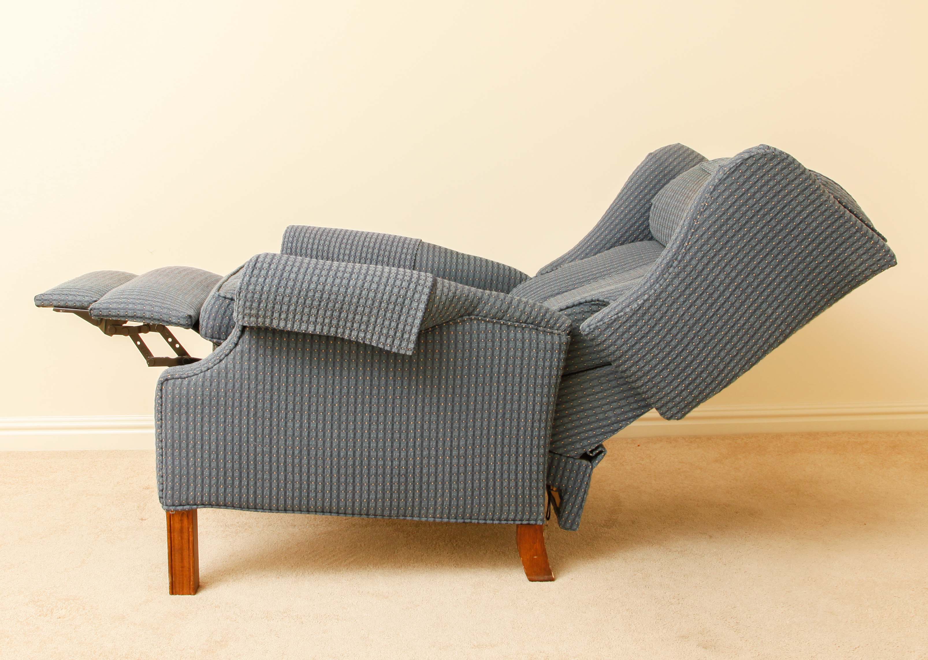 Blue Upholstered Ethan Allen Recliner