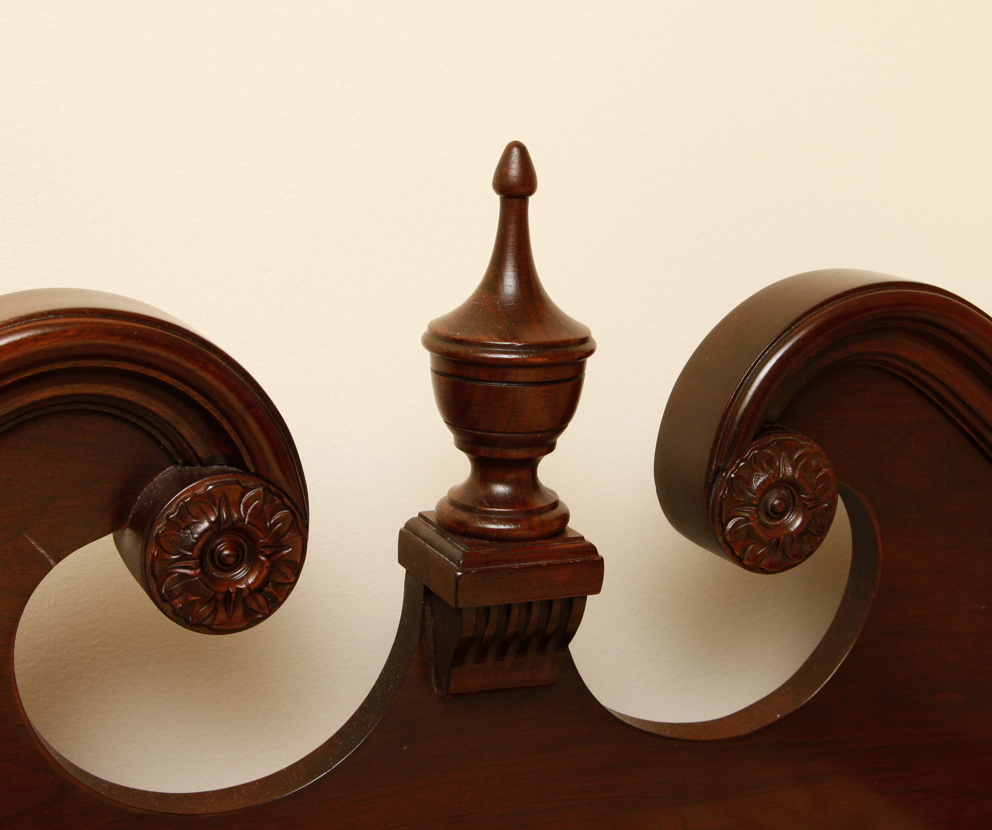 Twin Mahogany Headboard and Metal Frame