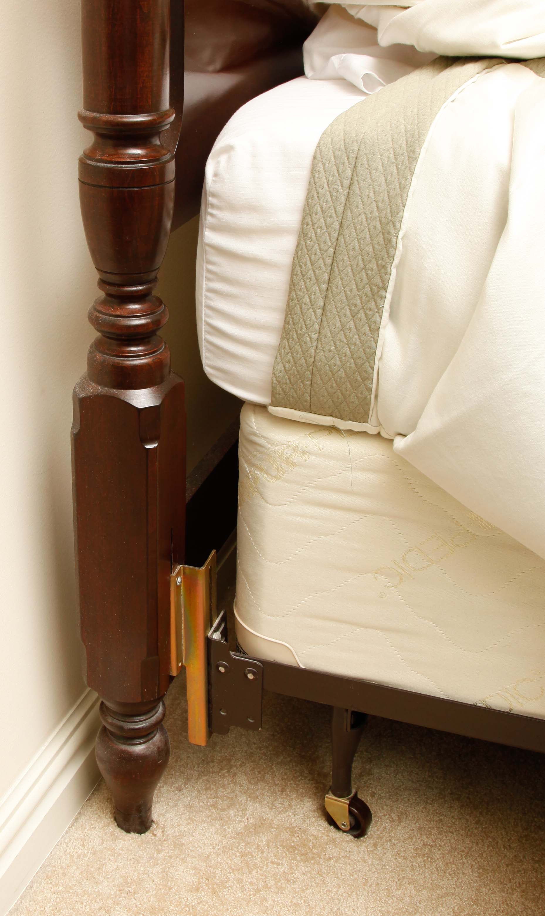 Twin Mahogany Headboard and Metal Frame