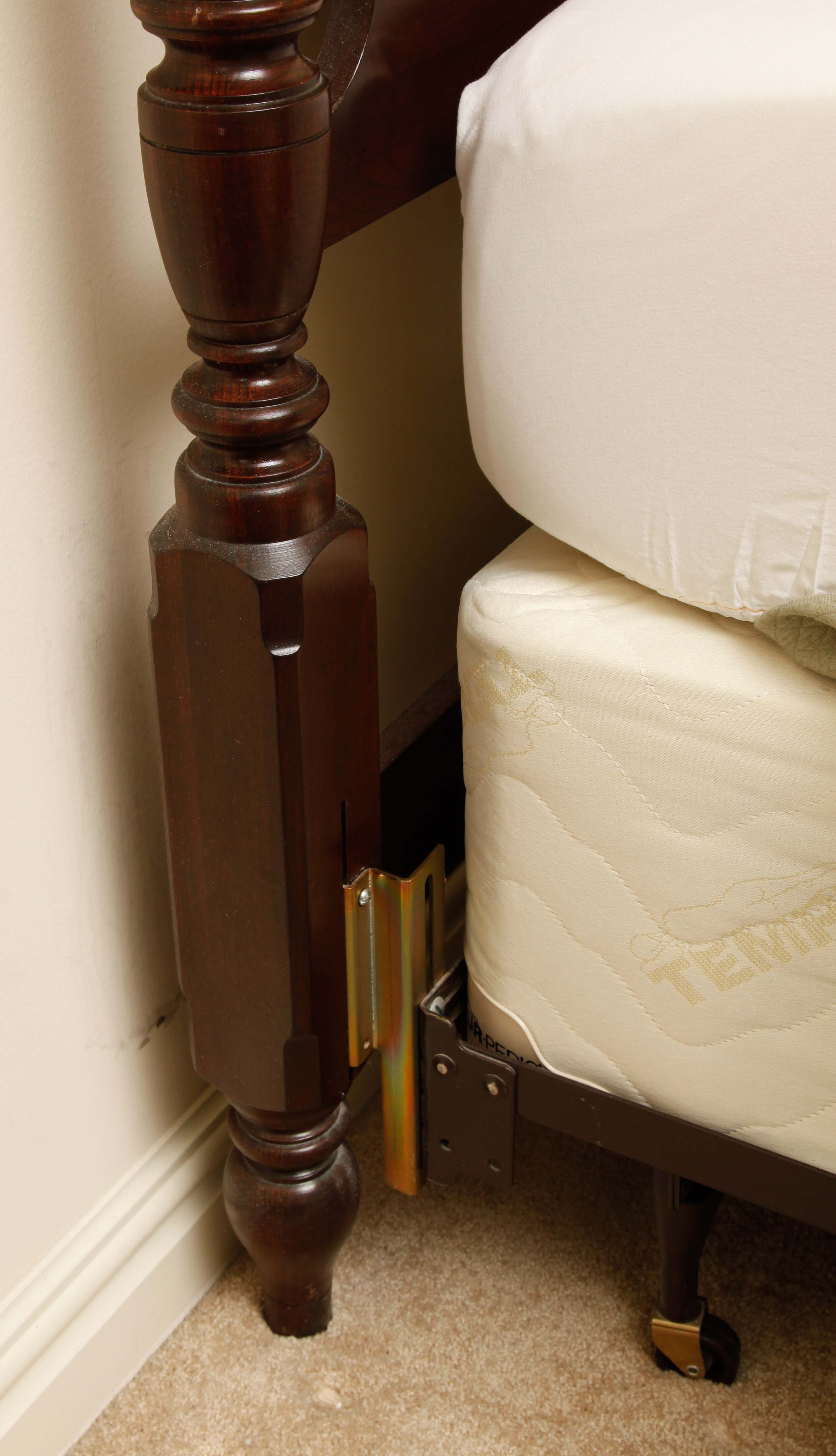 Twin Mahogany Headboard and Metal Frame