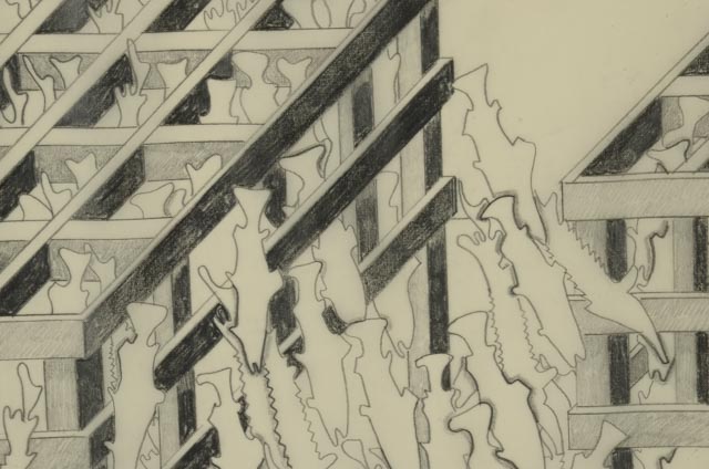 Petah Coyne Original Vintage Graphite Drawing "Megrim"