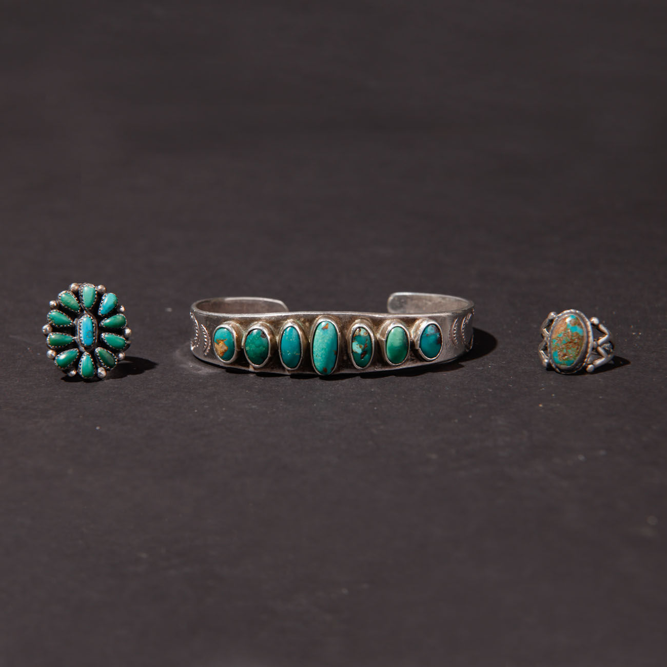 Silver Tone Jewelry With Turquoise Stones
