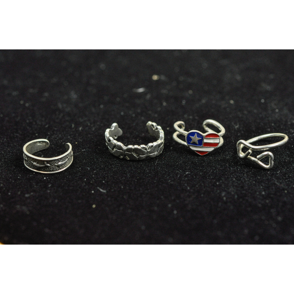 Collection of Sterling Silver Toe Rings
