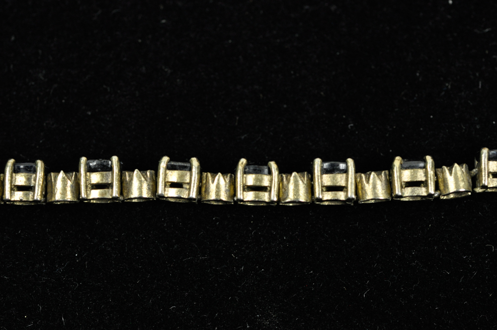 Gold Vermeil Sterling Silver Diamond and Sapphire Bracelet