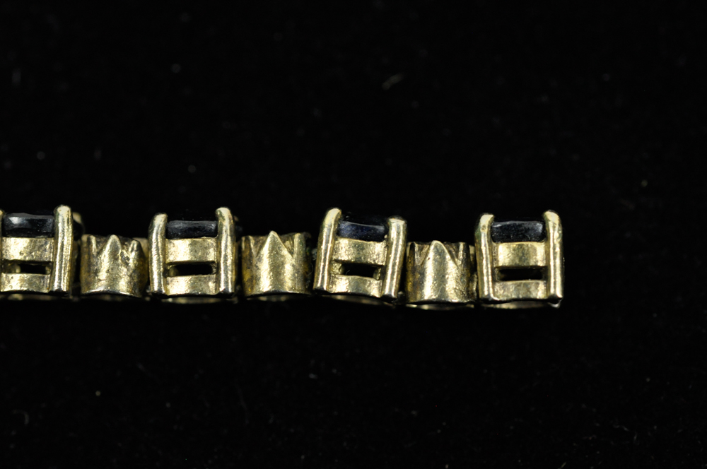 Gold Vermeil Sterling Silver Diamond and Sapphire Bracelet