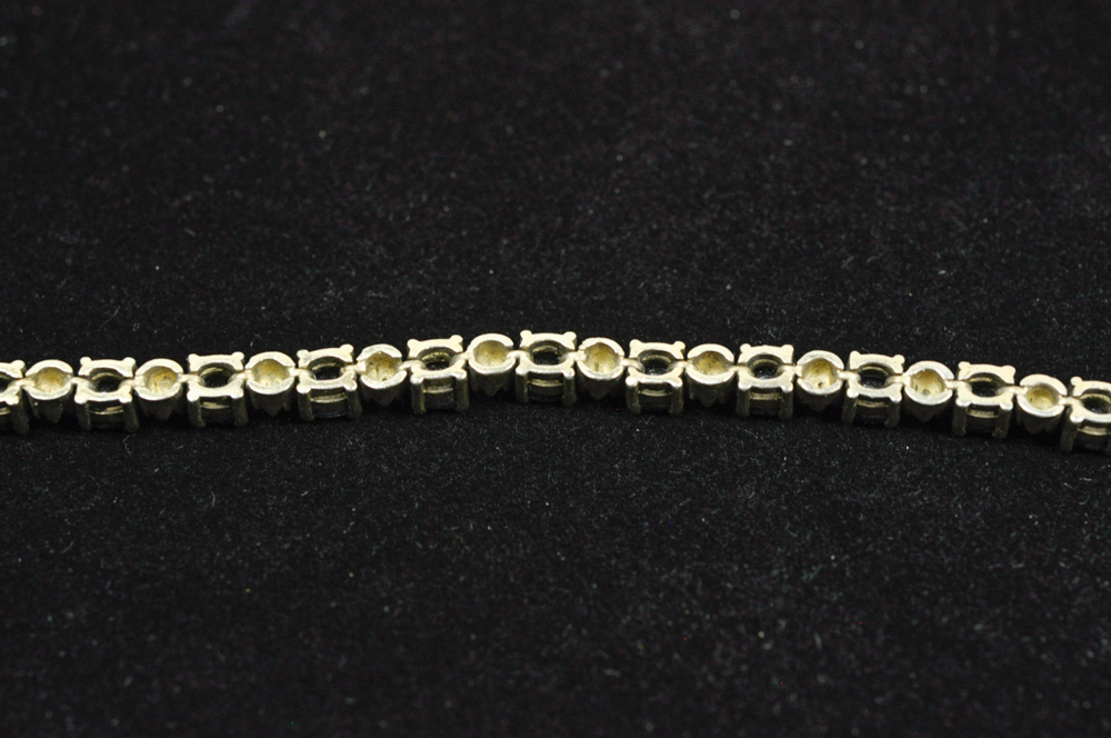 Gold Vermeil Sterling Silver Diamond and Sapphire Bracelet