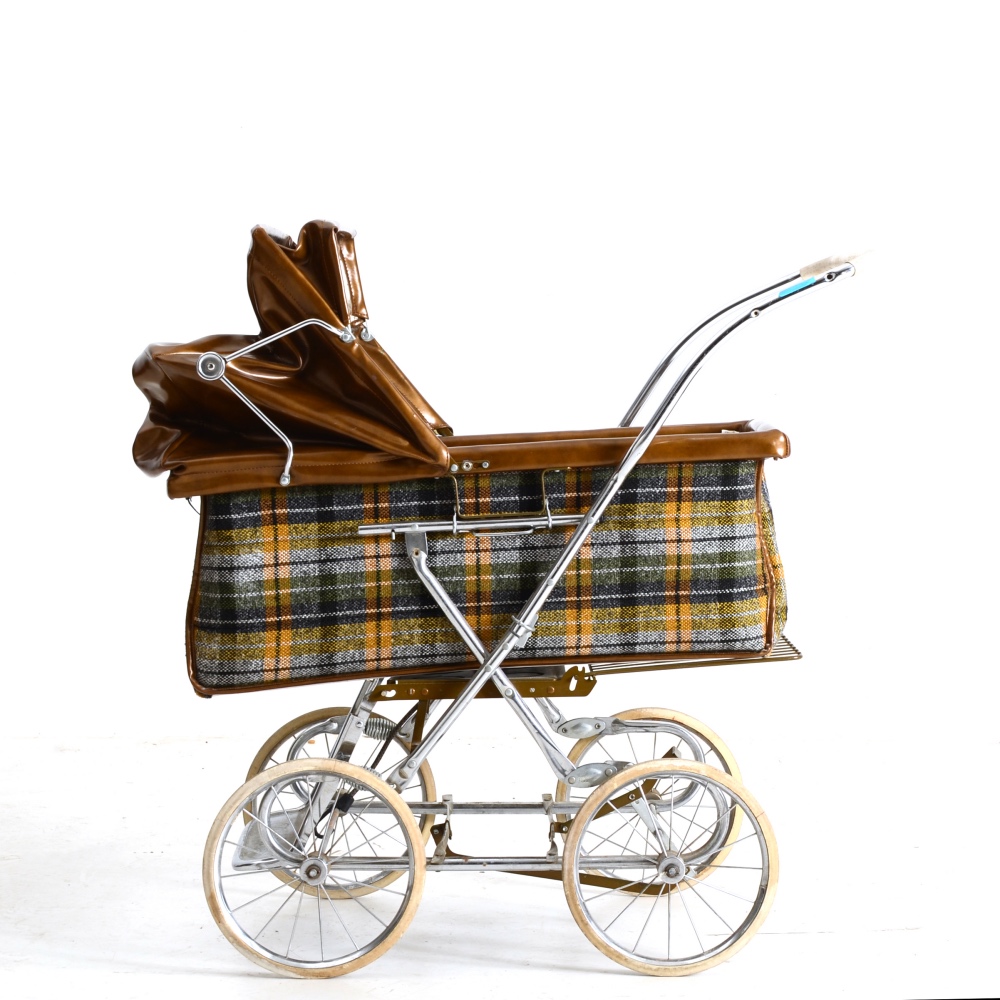 Vintage Hedstrom Tweed Plaid Baby Stroller