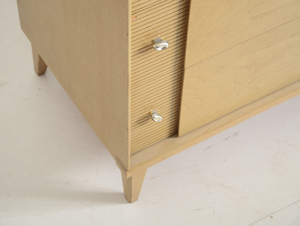 Mid Century Blonde Finish Walnut Veneer Dresser